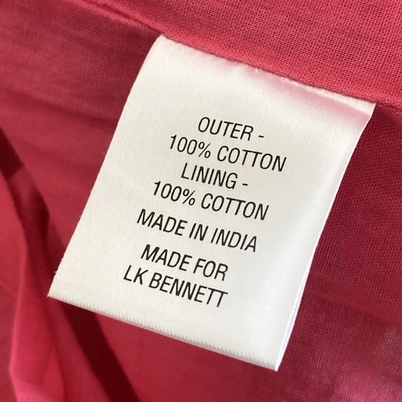 L K Bennett Dress Pink UK 10 Cotton Sleeveless Wedding Holiday Occasion Office - Picture 8 of 9